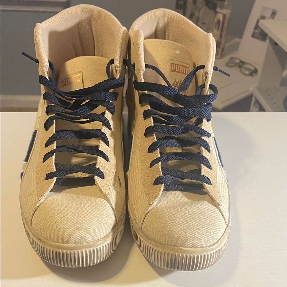 Puma Black Fives X Clyde Mid Lace-up Creme Brulee Sneakers